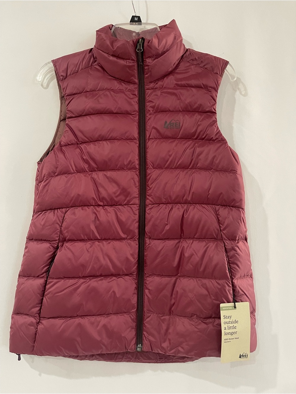 REI Women’s 650 fill power down vest mauve shadow water repellant women’s small